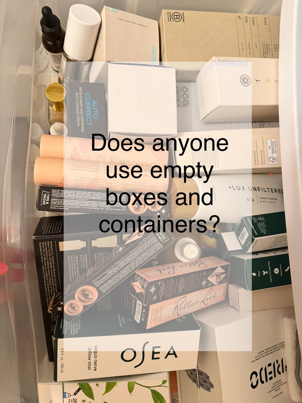 Empty boxes containers